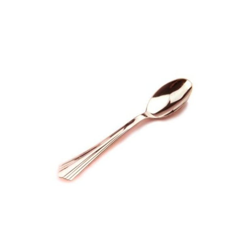 12pk Metallic Rose Gold Heavy Duty Reusable Plastic Spoons