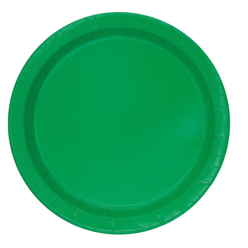16pk Emerald Green Paper Plates - 23cm
