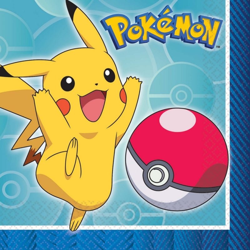 16pk Licensed Pokemon Core Party Beverage Napkins