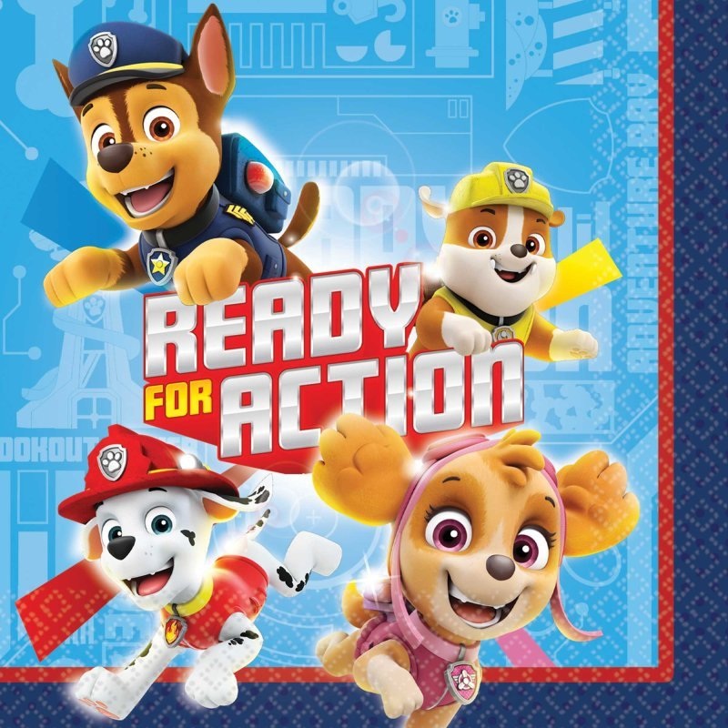 16pk Paw Patrol Adventure Napkins Serviettes