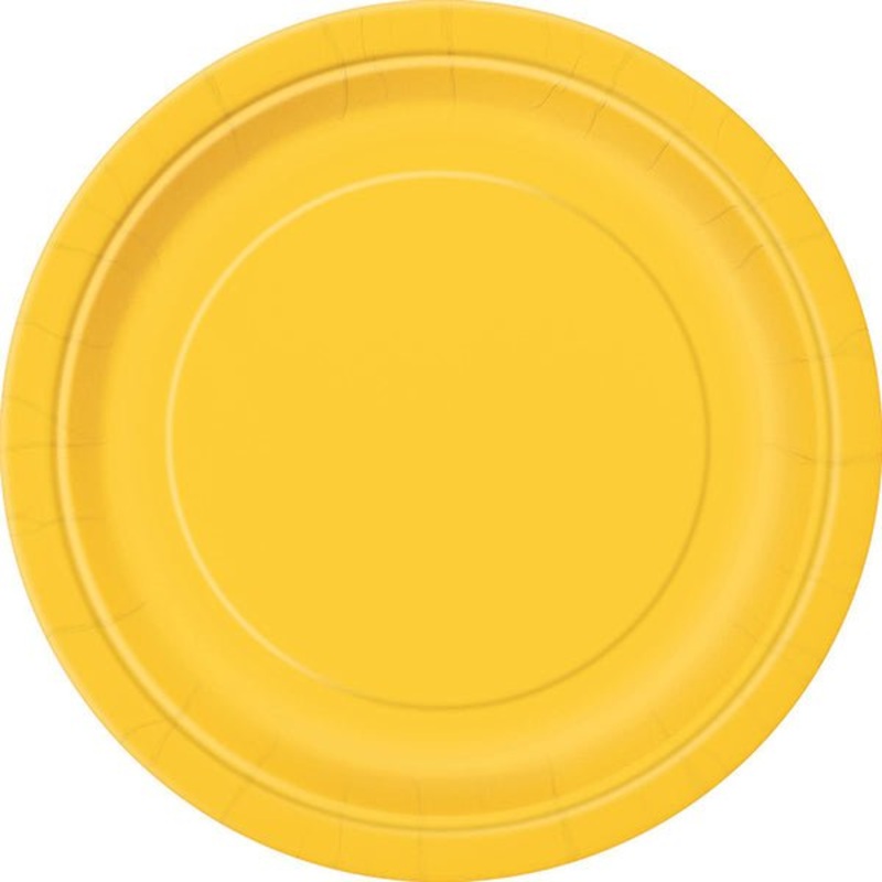 16pk Sunflower Yellow Paper Plates - 23cm