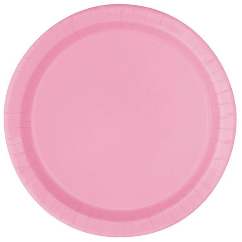 20pk Lovely Pink Paper Plates - 18cm
