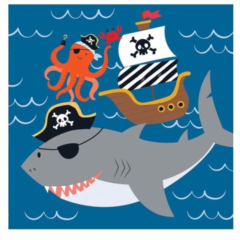 20pk Ships Ahoy Pirate Paper Napkins