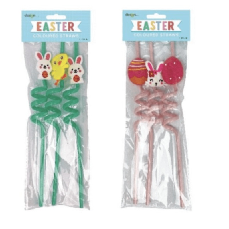 3pk Easter Spiral Crazy Drinking Straws - Assorted Designs