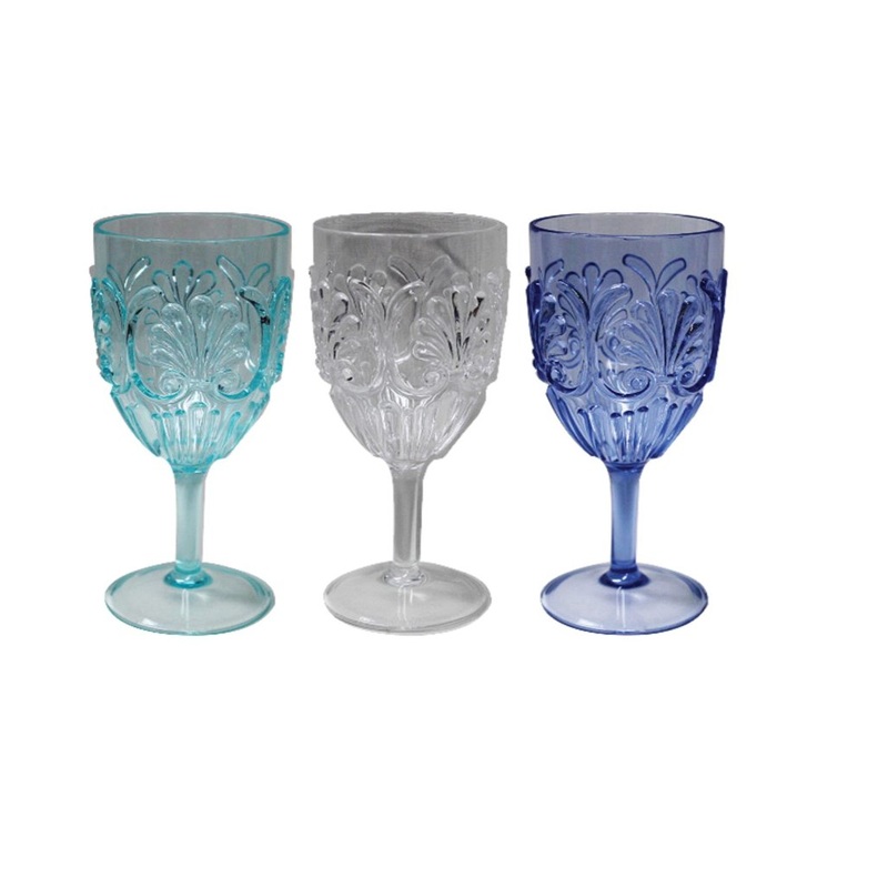 400ml Reusable Embossed Wine Glass