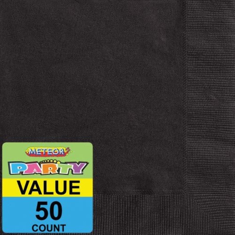 50pk Napkins - Black