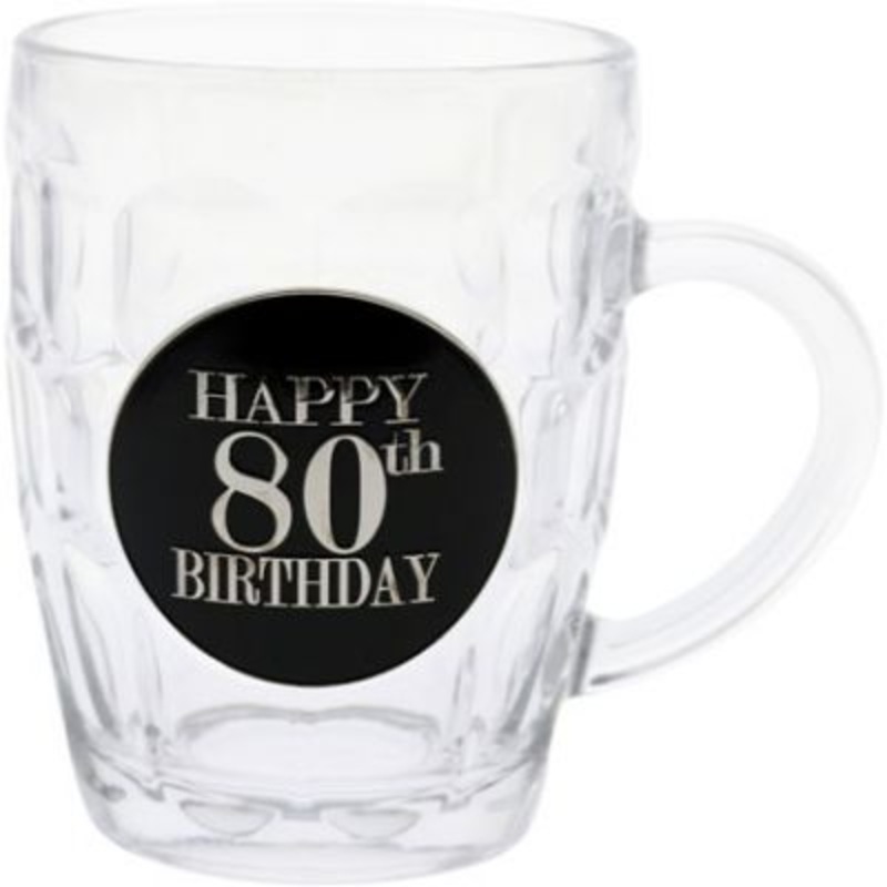 80th Birthday Badge Premium Dimple Stein