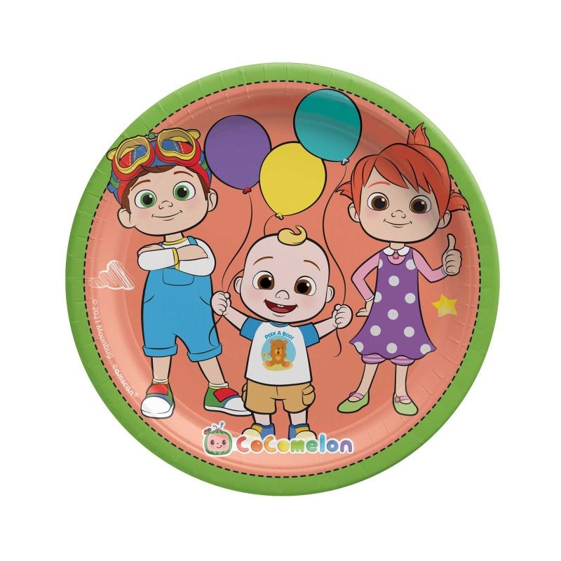 8pk Licensed Cocomelon Party Paper Plates