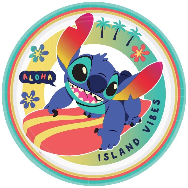 8pk Lilo & Stitch "Island Vibes" 23cm Paper Plates