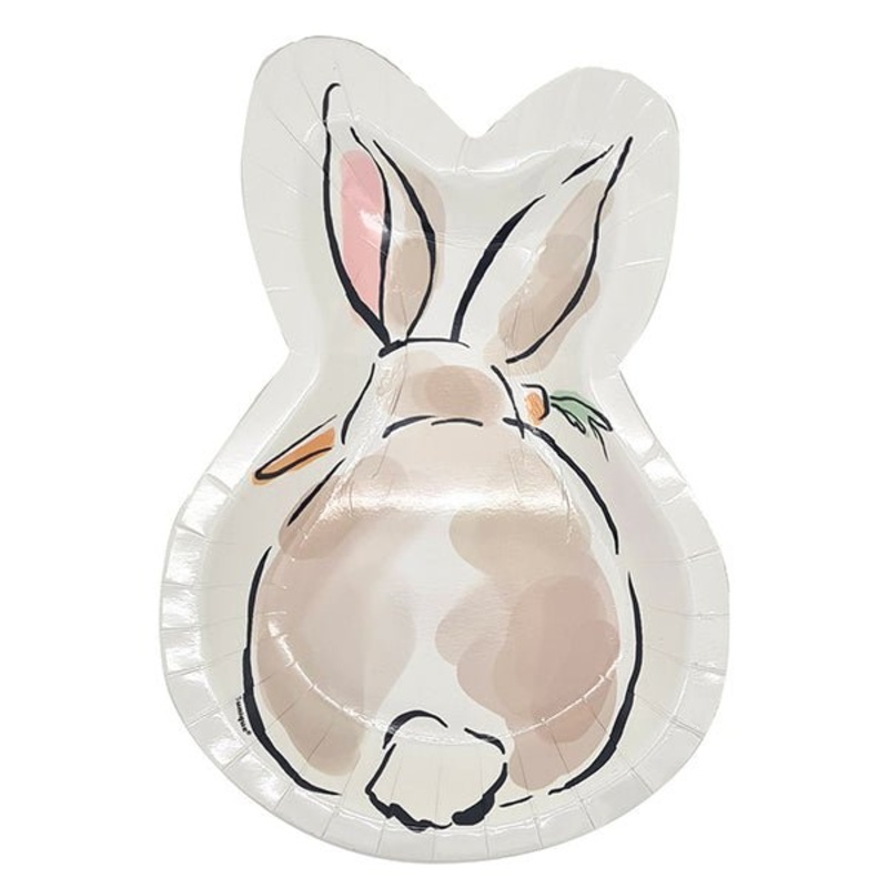 Easter Bunny Shape Paper Plates 8pk