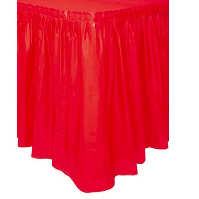 Plastic Table Skirt - Red