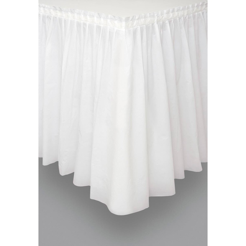 Plastic Table Skirt - White
