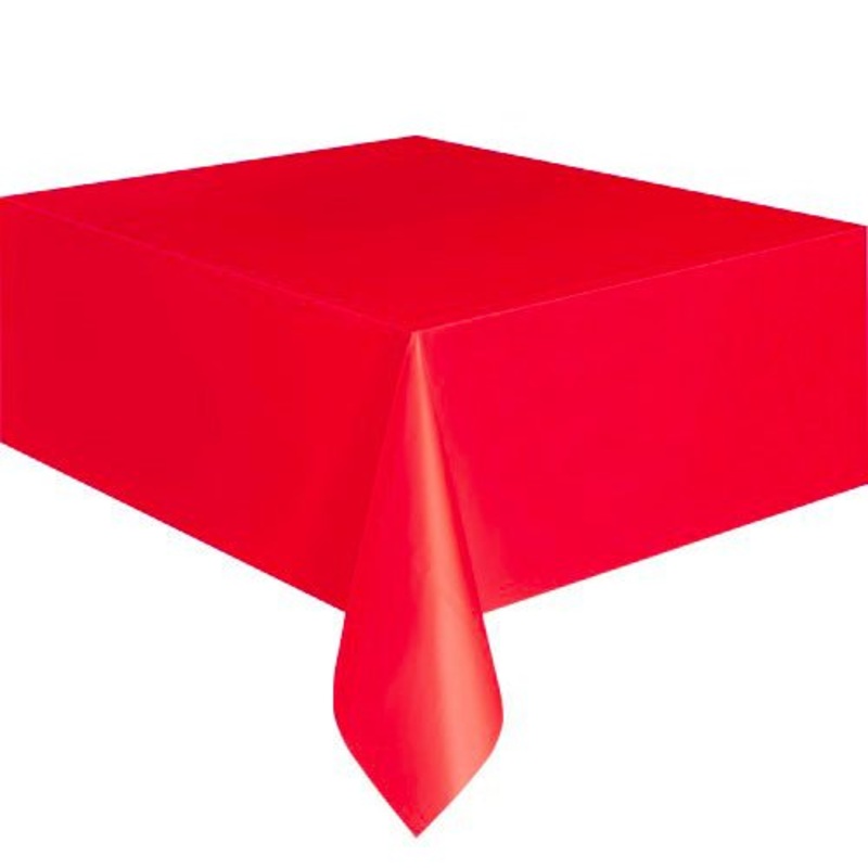 Rectangle Plastic Tablecloth - Red
