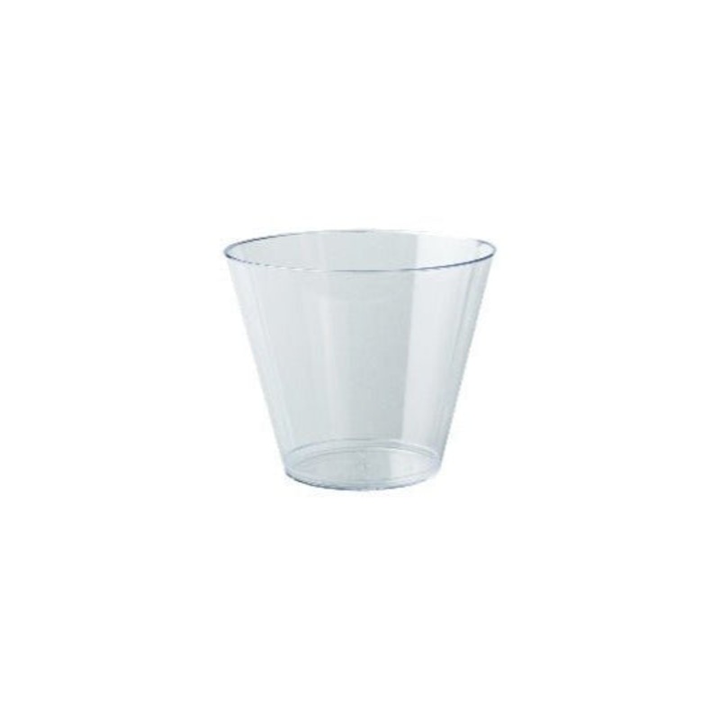 10pk Reusable Clear Plastic Whiskey Cups 270ml