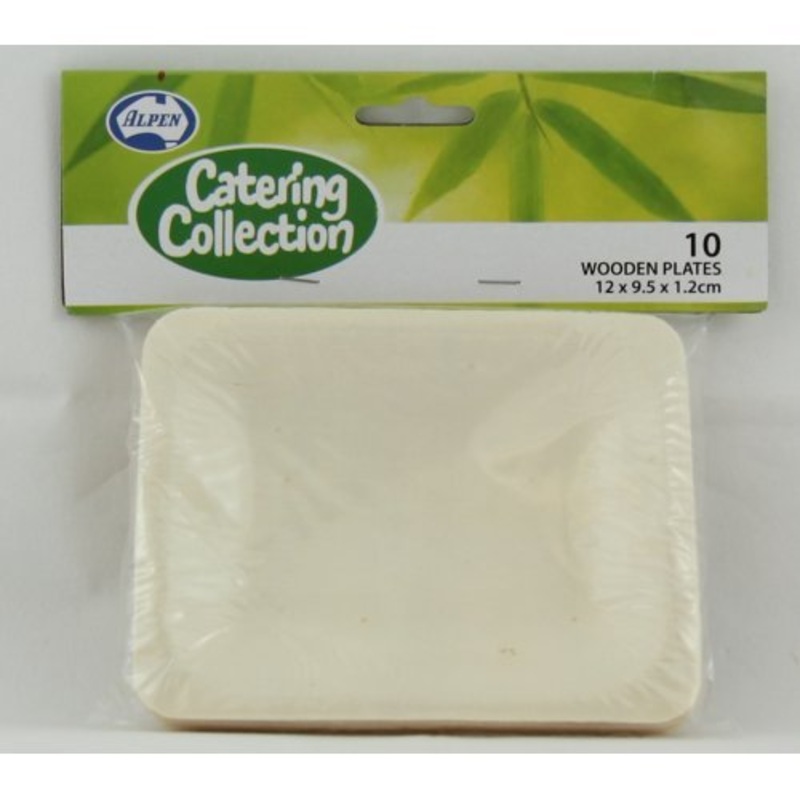 10pk Wooden Plates (3 sizes)