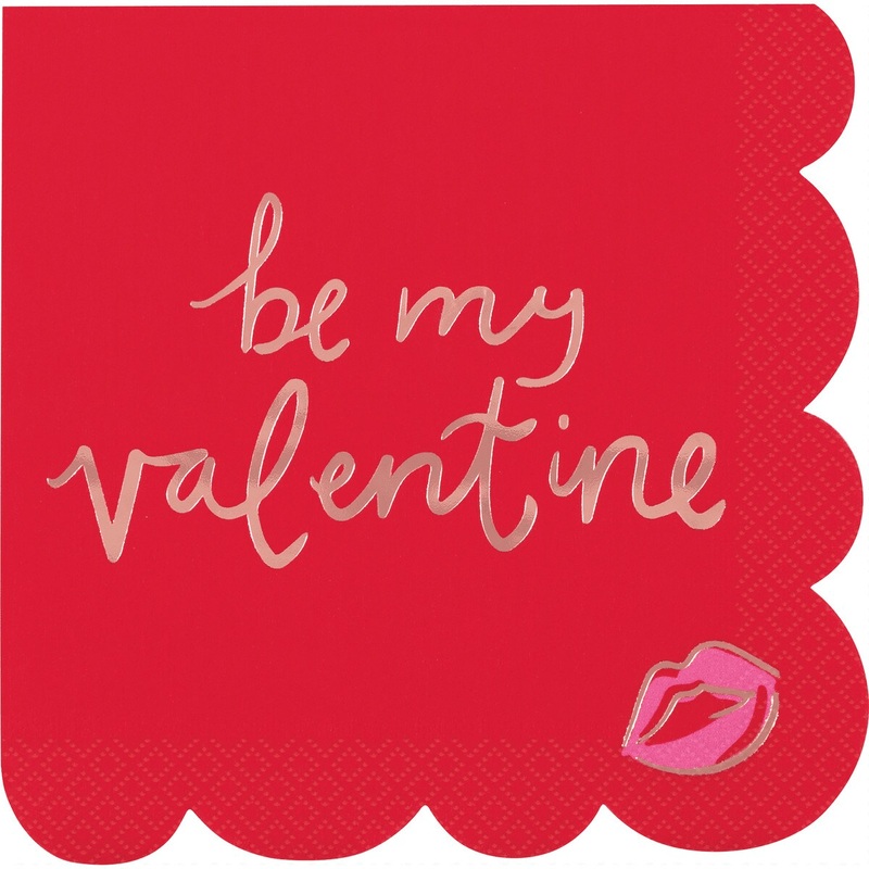 16pk Be My Valentine Scalloped Luncheon Napkins