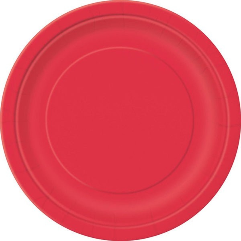16pk Ruby Red Paper Plates - 23cm