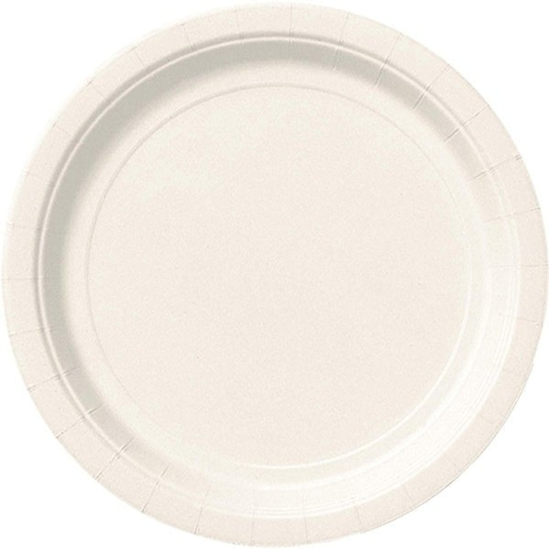 20pk Bright White Paper Plates - 18cm