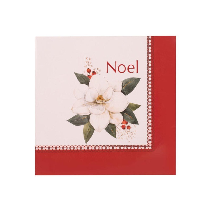 25pk Christmas Noel Magnolia Luncheon Paper Napkins