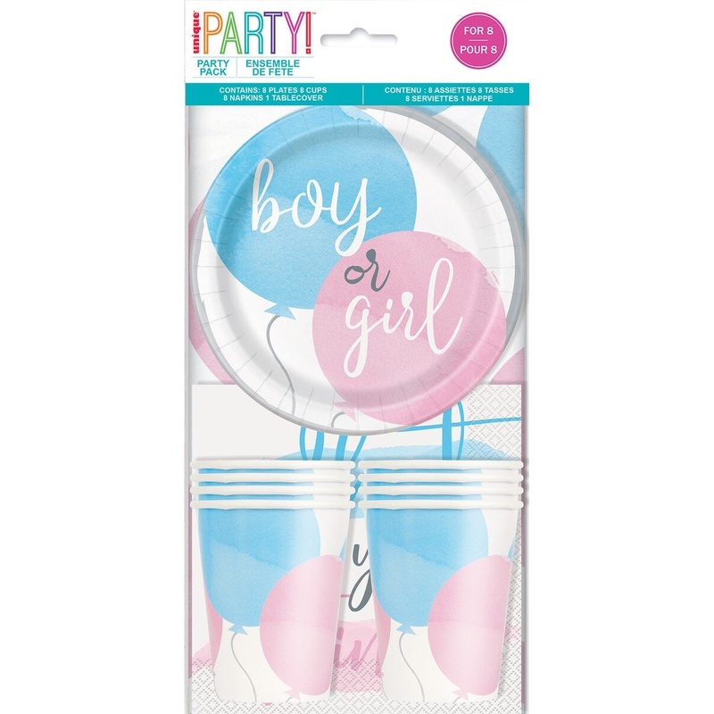 25pk Gender Reveal Party Pack for 8 People