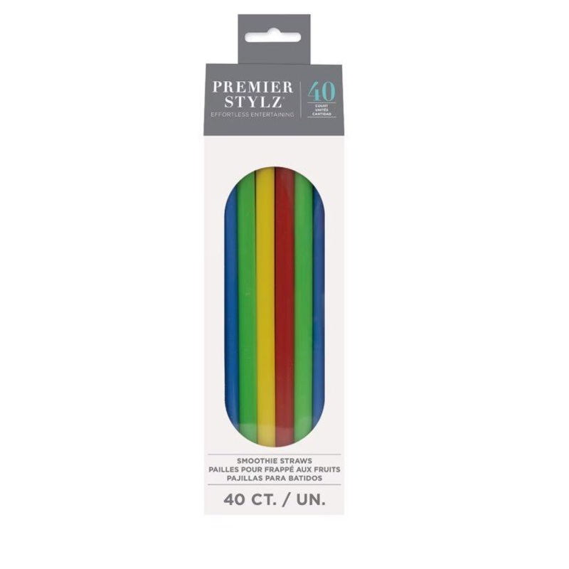 40pk Premier Stylz Smoothie Straws