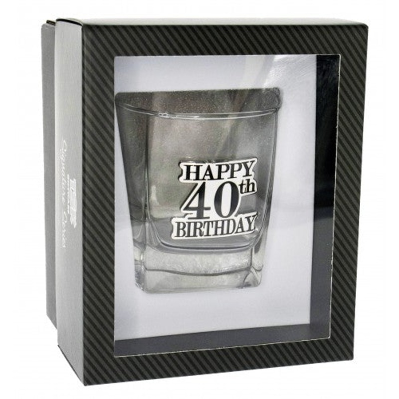 40th Birthday Badge Premium Scotch Glass