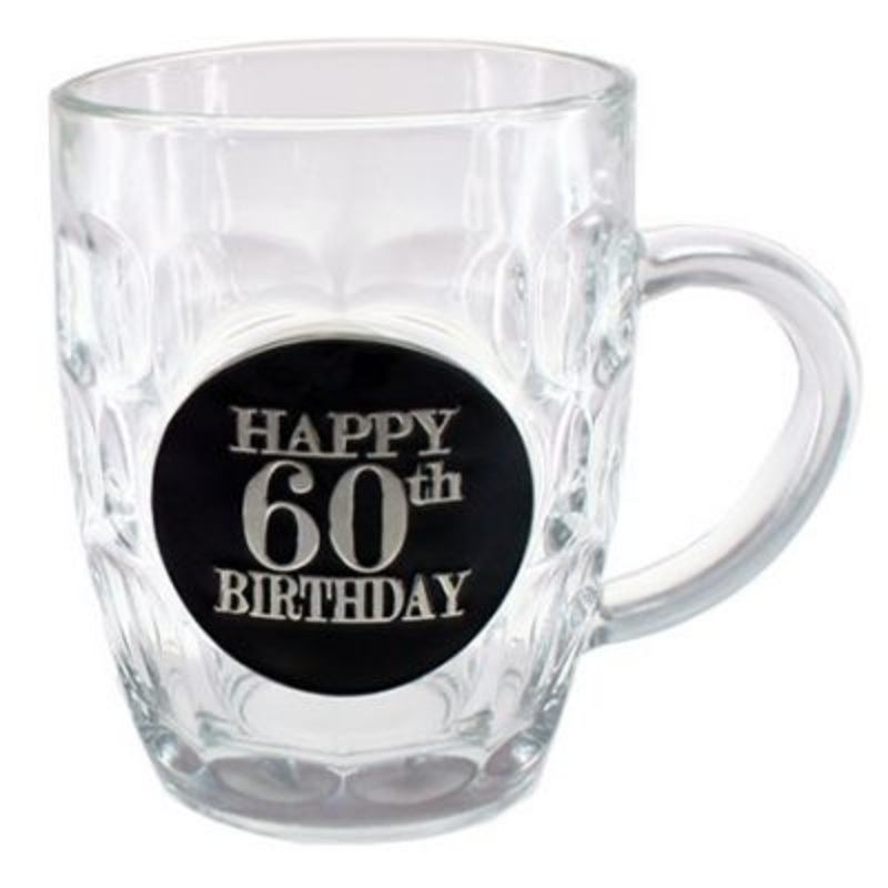 60th Birthday Badge Premium Dimple Stein