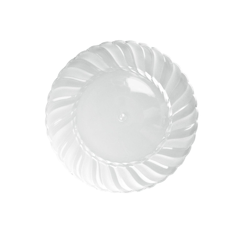 6pk Heavy Duty Reusable Clear Plastic Plates