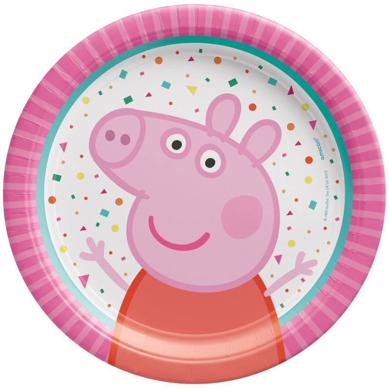 8pk Licensed Peppa Pig Confetti Party Paper Plates