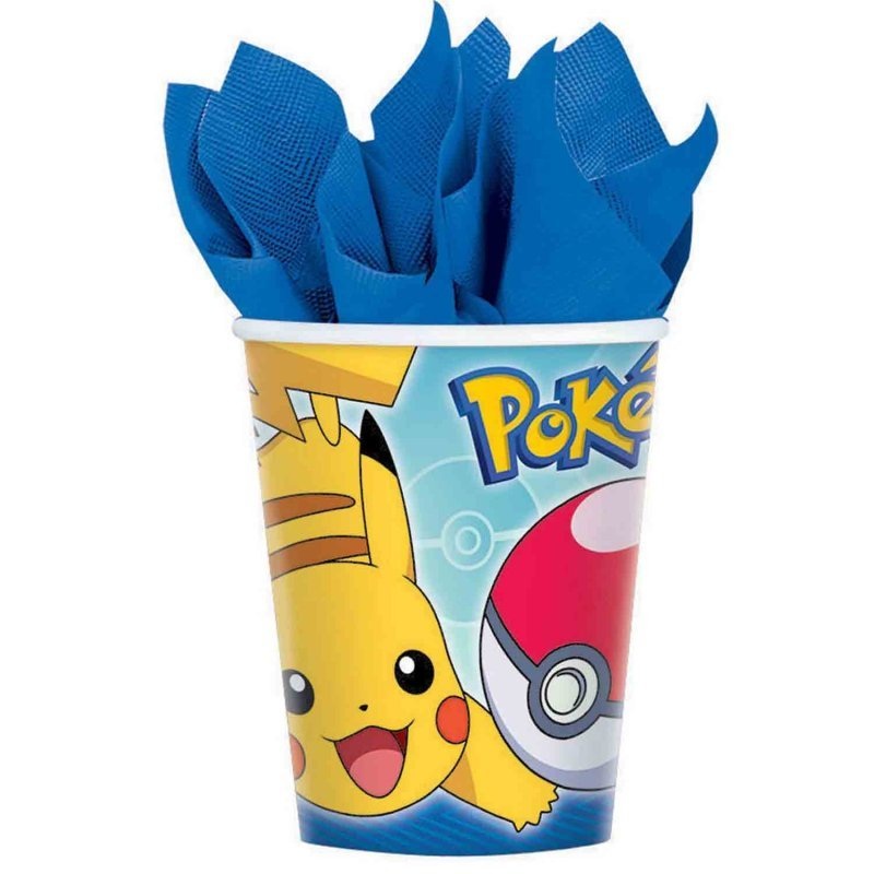 8pk Licensed Pokemon Core Party Paper Cups 266ml