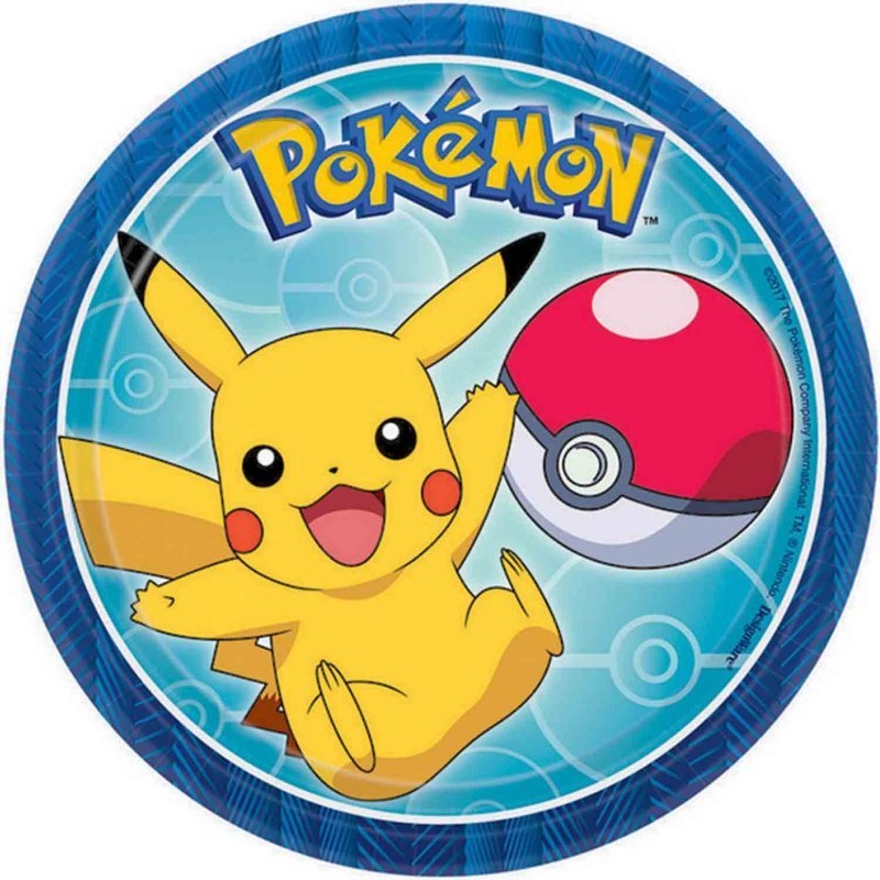 8pk Licensed Pokmon Core Party Paper Plates