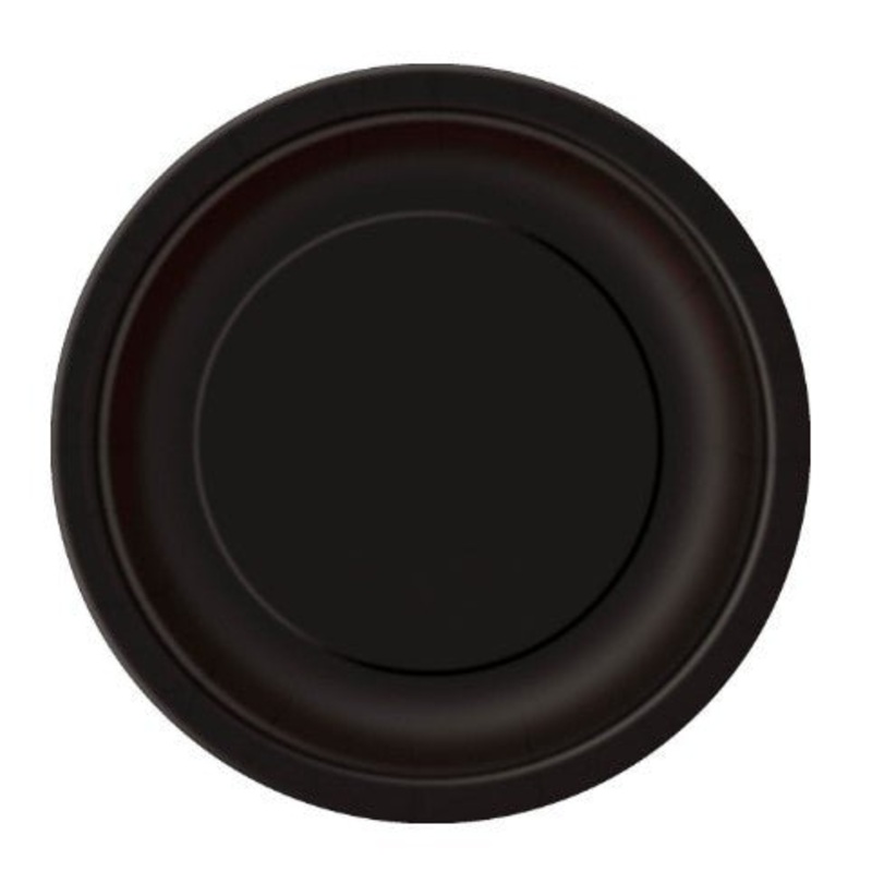 8pk Midnight Black Paper Plates - 18cm