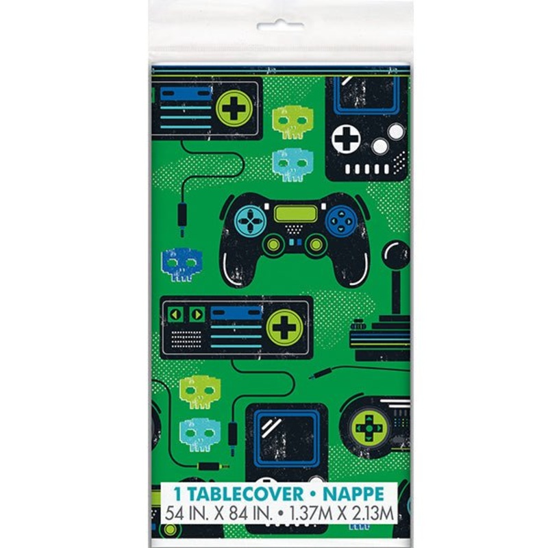 Game Console Game Theme Print Plastic Tablecloth