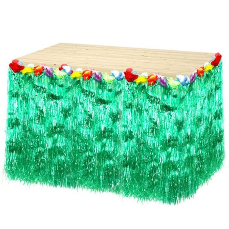 Hawaii Aloha Hula Table Skirt - Green