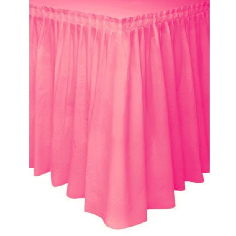 Plastic Table Skirt - Pink