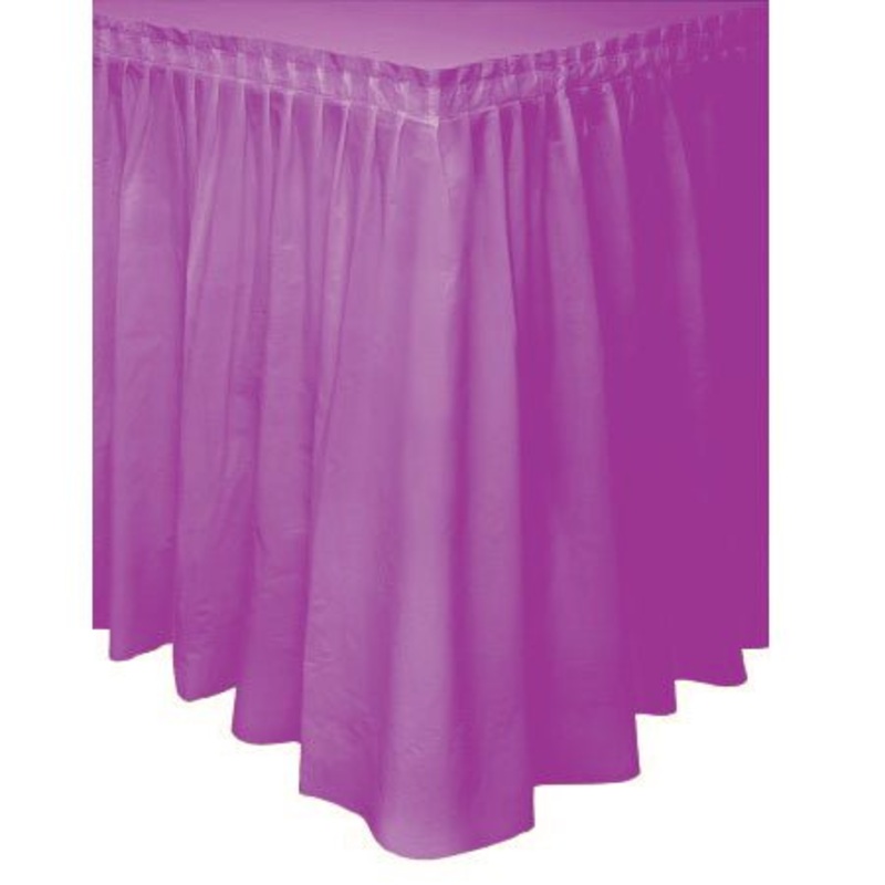 Plastic Table Skirt - Purple