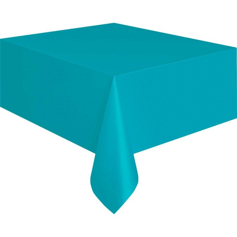 Rectangle Plastic Tablecloth - Caribbean Teal