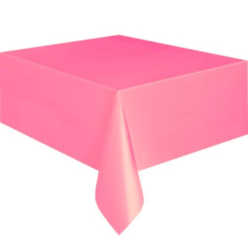 Rectangle Plastic Tablecloth - Hot Pink
