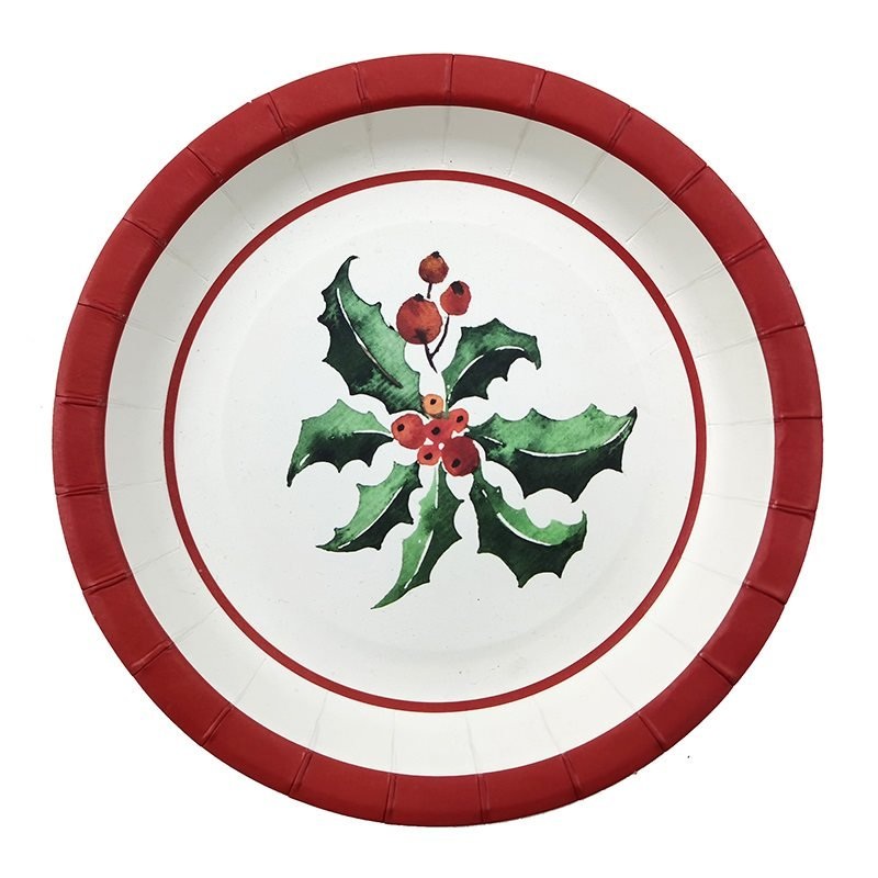 10pk Christmas Paper Plates 18cm - Joy to the World