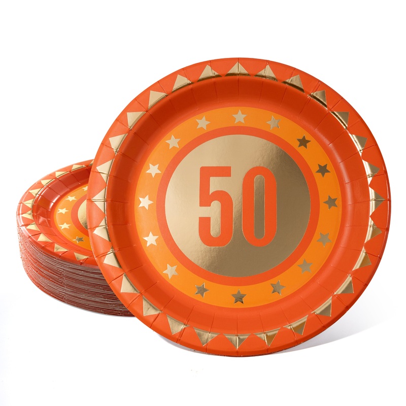50th Milestone Birthday Party Paper Plates (24 pcs)