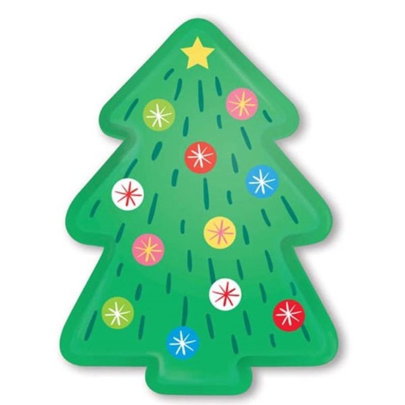 Kids Melamine Plastic Christmas Tree Shape Platter