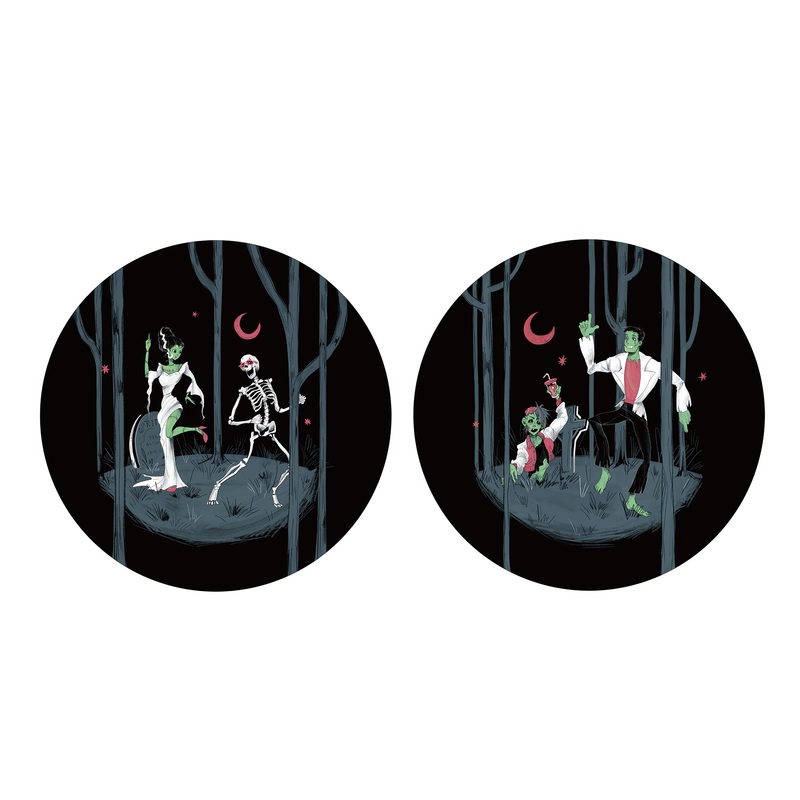 Rose Skeleton Halloween Monster Bash Paper Plates 24Pcs