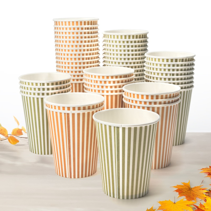 Woodland Animals Birthday Party Paper Cups with Stripes (50pcs)