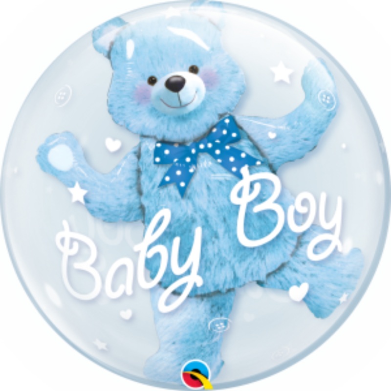 Baby Teddy Bear Double Bubble Balloon (D)