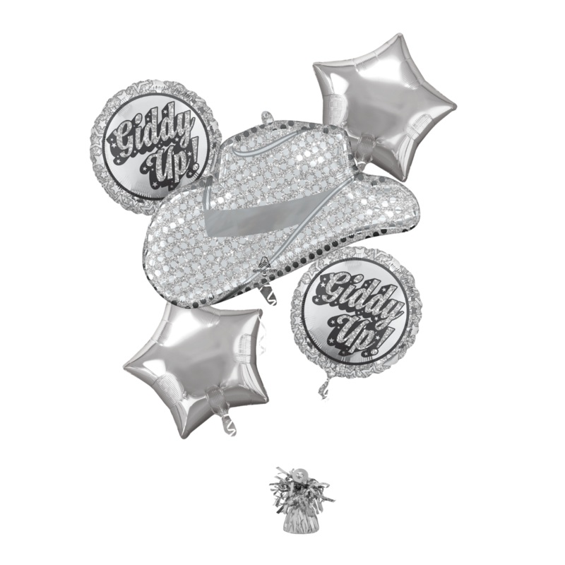 Disco Giddy Up Cowboy 5 Piece Foil Bouquet