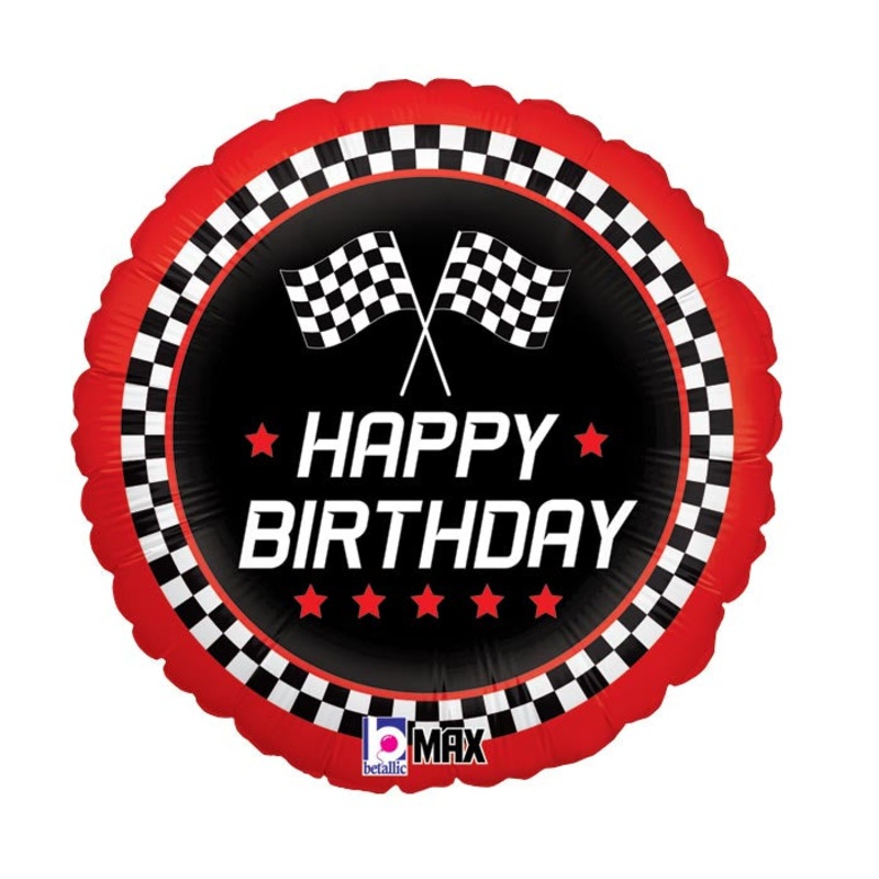 Happy Birthday Checkered Race Flags