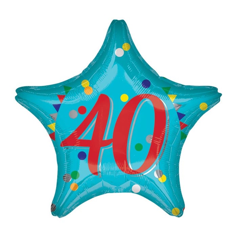 40th Birthday Star 20" Foil Balloon