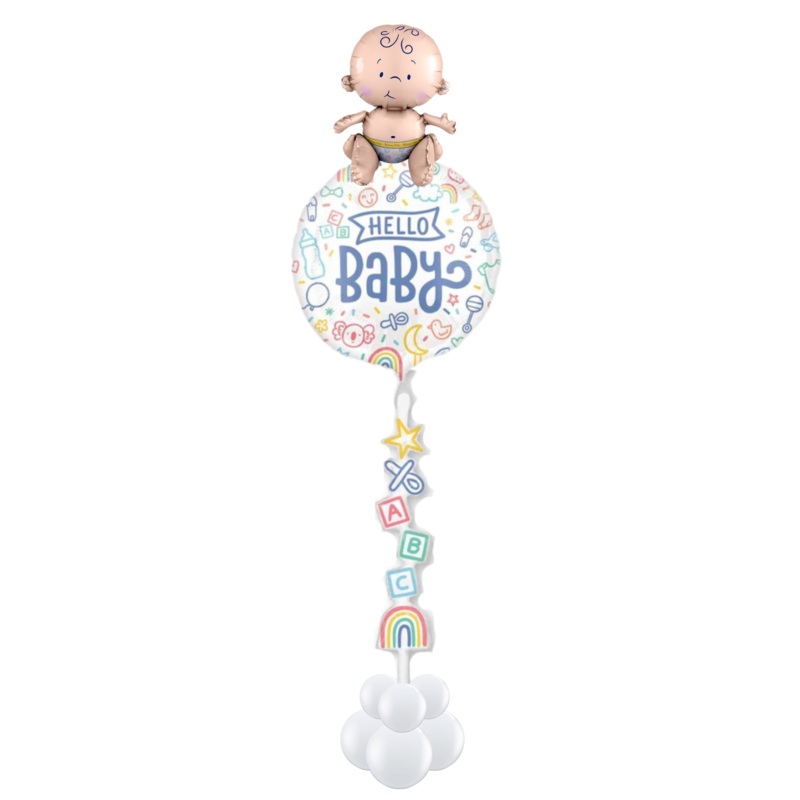 Hello Sitting Baby Tails Gift Balloon