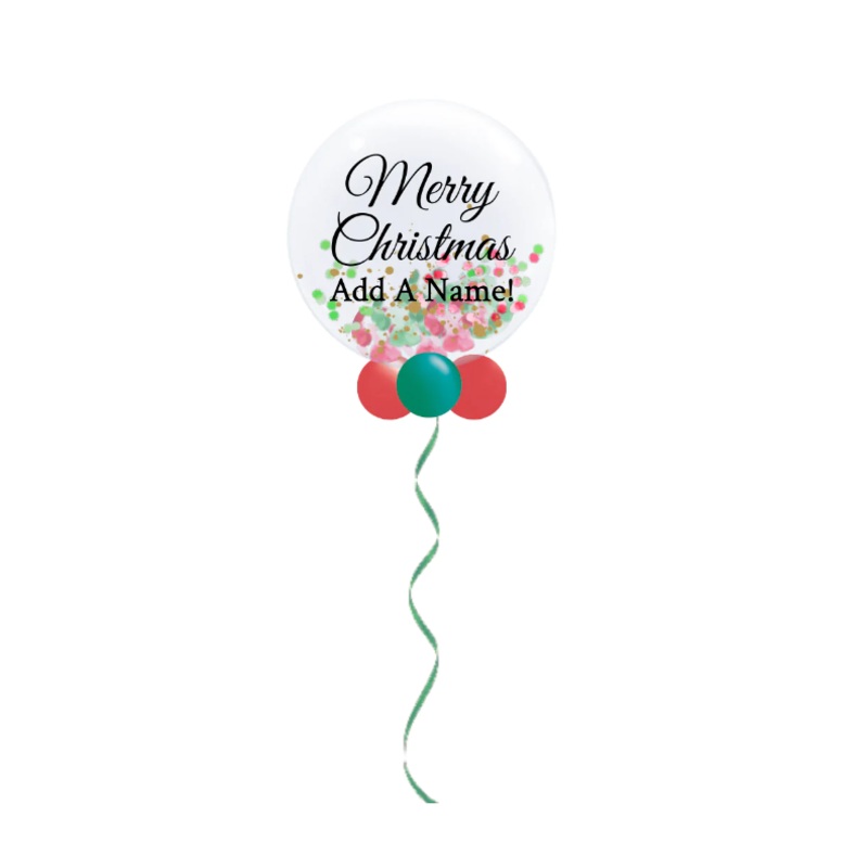 Merry Christmas Personalized Confetti Bubble