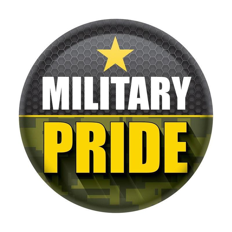 Military Pride Button- Army- Star